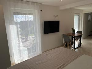 TV a/nebo společenská místnost v ubytování 1-Zimmer Apartment in Altbach