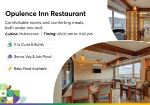 uma imagem de uma página de um restaurante em Treebo Trend Opulence Inn - Near City Palace em Udaipur