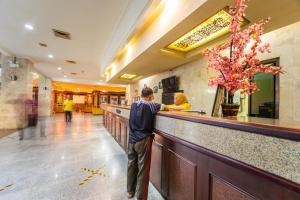 The lobby or reception area at Adika Hotel Bahtera