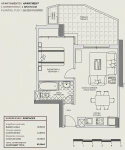 Půdorys ubytování Apartamento Esmeralda Suites