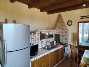 een keuken met een koelkast en een wastafel bij Casa Vacanze Relax Etna in San Giovanni la Punta