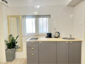- une cuisine avec un évier et un comptoir dans l'établissement Charming apartment in Split center, à Split