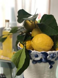 a vase filled with lemons and a plant at Delizioso appartamento a Capri in Capri +12 photos