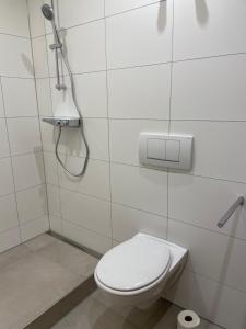 Koupelna v ubytování Pension am Eichenhain