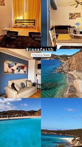 un collage de fotos de una habitación con playa en Casa faith, en Campionna