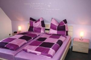 Postel nebo postele na pokoji v ubytování Wohnung in Rehburg mit Terrasse