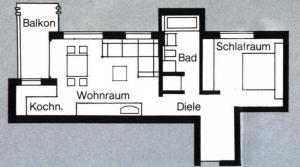 a floor plan of a house with the names thereof at Ferienwohnung Oberstaufen in Oberstaufen