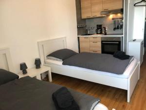 Kuchyň nebo kuchyňský kout v ubytování Zentrales Studio-Apartment in Linz, Arbeiter-hit