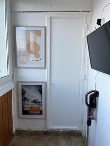 TV a/nebo společenská místnost v ubytování Zentrales Studio-Apartment in Linz, Arbeiter-hit
