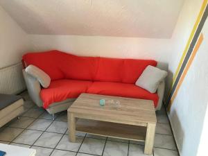 Coin salon dans l'établissement Große Wohnung in Nesse mit Garten und Terrasse - b44180