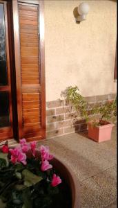 eine Schüssel mit rosa Blumen in einem Zimmer in der Unterkunft Le Carcare in Santo Stefano del Sole