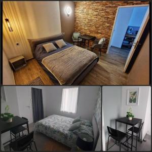 Ένα ή περισσότερα κρεβάτια σε δωμάτιο στο Studio 2 chambres chez particulier, avec entrée indépendante, proche du Puy Fou, encas du matin offert