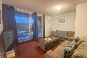 un soggiorno con un divano e una TV di Quiet 2BR Apartment with Garden views in Griffith - Hosted by CanStay a Kingston 
