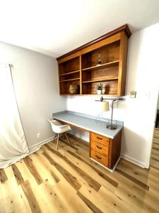 an office with a desk and a chair in a room at Tranquil 1-Bed Apt. Private in Gastonia