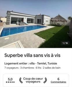 Bazén v ubytování Superbe villa Dawsser avec piscine sans aucun vis à vis nebo v jeho okolí