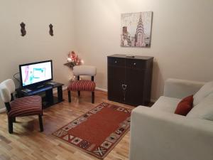 a living room with a couch and a tv at Departamento de Gaby en Retiro in Buenos Aires