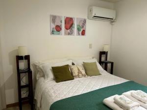 1 dormitorio con 1 cama y aire acondicionado en Mendoza C&D en Godoy Cruz