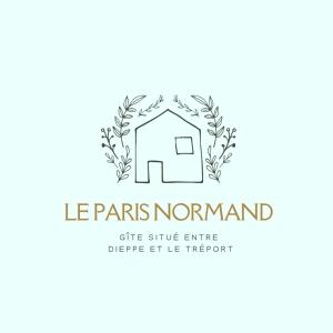 ein Logo-Tempo mit einem Haus und Lorbeeren in der Unterkunft Le Paris Normand in Gouchaupré