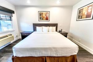 1 dormitorio con 1 cama grande en una habitación en Monterey Surf Inn, en Monterey