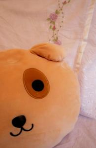 a teddy bear is laying on a bed at Villa Beija-Flor2: Suíte alexa e piscina privativa in Japaratinga +27 photos