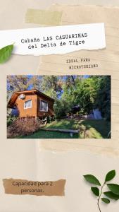 un folleto para una casa en cedarias las relaciones did delta en Cabaña Las Casuarinas del Delta de Tigre en Dique Luján