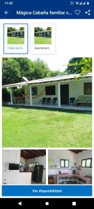 a collage of photos of a house with a screenshot at Mágica Cabaña familiar cerca al mar in Coveñas