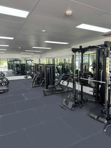 a gym with rows of treadmills and machines at Belmoral Corporate Suites in Townsville