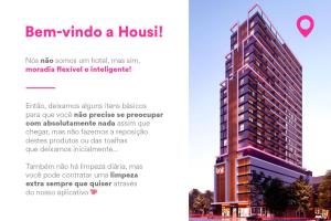 a rendering of a building with the words ben windo a house at Housi Paulista in São Paulo