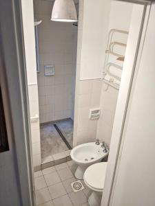 a small bathroom with a toilet and a sink at Hermoso dpto San isidro in San Isidro