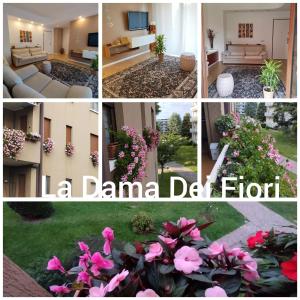 a collage of photos of a damaala delhi apartment at La Dama dei Fiori in Vimercate
