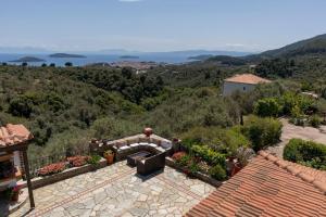 an aerial view of a house with a garden at Koukounaraki Apartment 1 in Skiathos