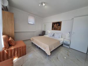 una camera con un letto e un divano di Apartman Graciela Perfect location Gradac a Gradac (Grado)