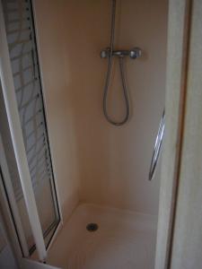 La salle de bains est pourvue d'une douche et de toilettes. dans l'établissement le moulin brûlé, à Chazelles-sur-Lyon