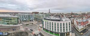 an aerial view of a city with buildings at Holiday Inn Blackpool, an IHG Hotel in Blackpool
