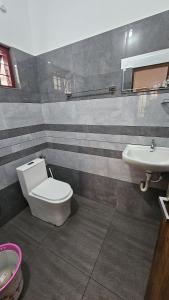 a bathroom with a toilet and a sink at Tea Mitra Holiday Homes in Vagamon +11 photos