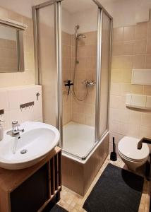 Koupelna v ubytování Ferienwohnung Waldblick
