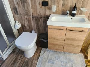 ein Bad mit einem WC und einem Waschbecken in der Unterkunft Holiday House Giorgia in Terrasini