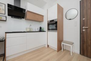 Kuchyňa alebo kuchynka v ubytovaní Sarmacka 25 studio 1 close to Medicover and Paley
