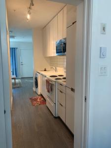 a kitchen with a sink and a stove top oven at Best Choice Apartment in Vancouver