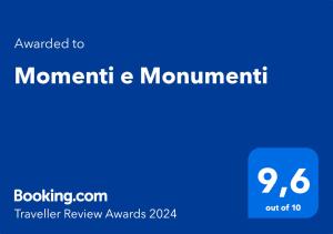 パレルモにあるMomenti e Monumentiの勢いと勢いがある青い看板