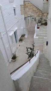 vistas a un edificio con escaleras y plantas en Leccino Suite, en Matino