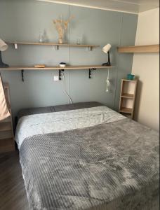 Кровать или кровати в номере Mobilhome familial de luxe 3 chambres