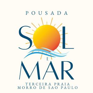 un logo pour le soleil et la carte dans l'établissement Pousada Sol e Mar, à Morro de São Paulo