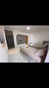ヴィソザ・ド・セアラにあるViçosa Flatのベッドルーム(ベッド1台、テレビ付)