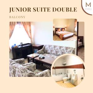 a collage of a bedroom and a living room at Memories Hotel in Bảo Lộc