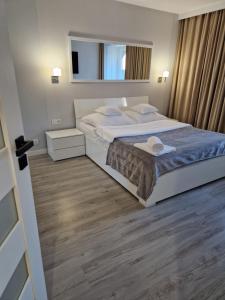 Posteľ alebo postele v izbe v ubytovaní Apartament Mountains Góry Sowie