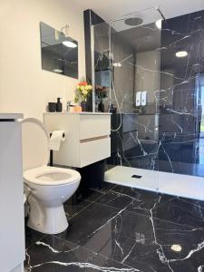 Kúpeľňa v ubytovaní Sinalospa - Cosalà appartemement Sauna Jacuzzi Grande terrasse à 5 minutes de Nancy Place Stanislas