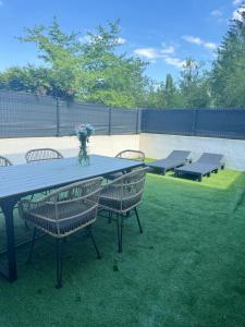 Vonkajšia záhrada v ubytovaní Sinalospa - Cosalà appartemement Sauna Jacuzzi Grande terrasse à 5 minutes de Nancy Place Stanislas