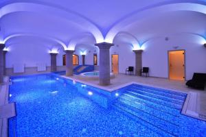 Klášter Hradiště nad Jizerou的住宿－馬利皮沃瓦爾酒店，一座大型游泳池,位于一座带大型泳池的建筑内