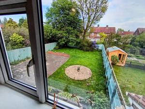 a view of a garden from a window at The Tansley Gardens in Darlington
